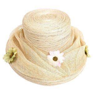 Toucan Collection New York Native Straw Tiered Daisy Statement Hat